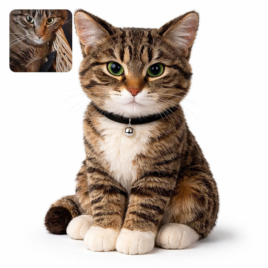A close-up photo of a tabby cat lounging comfortably inside a wicker basket, with a fan and some indistinct background objects behind it. The cat looks directly at the camera with a calm and slightly curious expression.