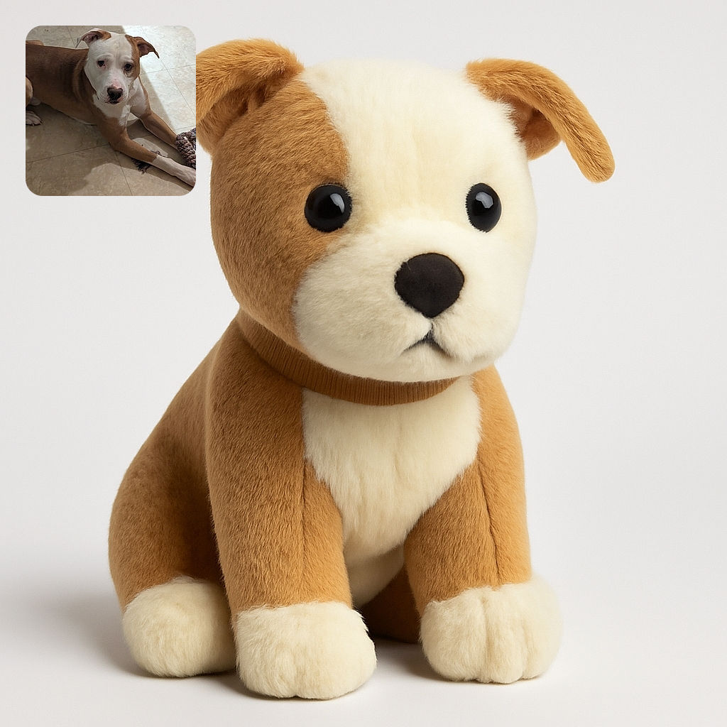 A brown and white dog with soulful eyes lies on a tiled floor, gripping a knotted rope toy with its paws, looking like it's ready for some serious tug-of-war or just a long cuddle session.
