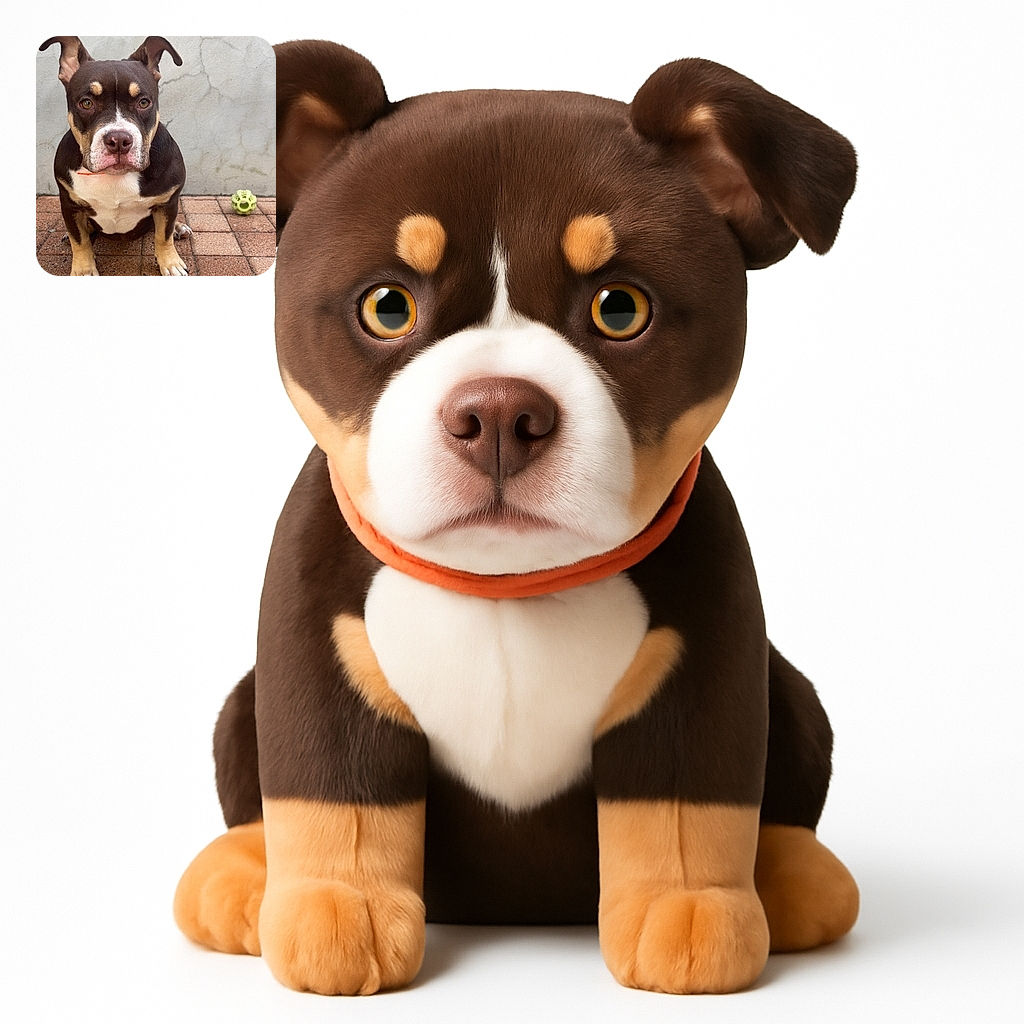 A serious-faced dog with floppy ears sits attentively on a tiled floor against a cracked concrete wall, eyeing the camera with a focused gaze. A green toy ball lies nearby, hinting at a playful moment paused.