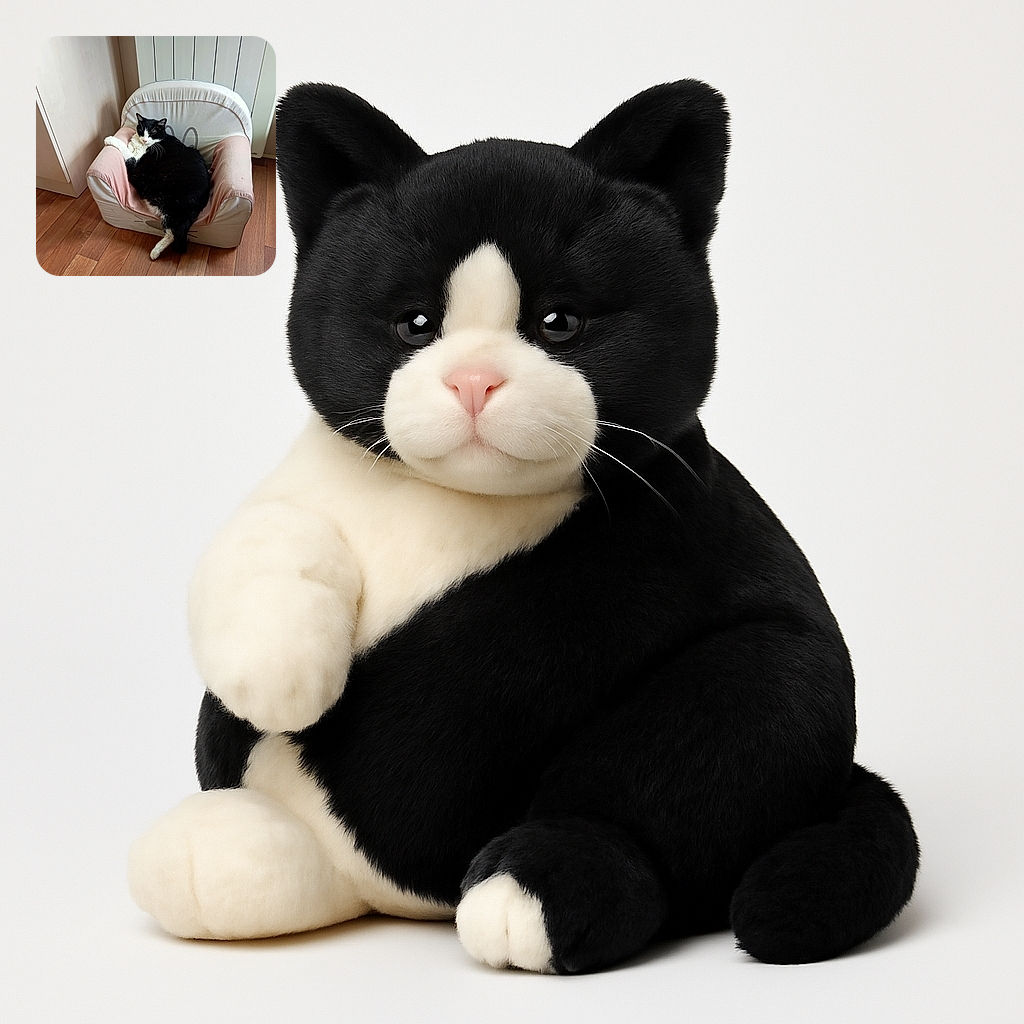 A chubby black and white cat is comfortably sprawled out on a small armchair with a pink cover, looking very relaxed and slightly sleepy. The cozy indoor setting features wooden flooring and light-colored furniture, making the cat the undeniable star of the scene.