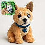 A charming dog with strikingly different colored eyes lounges amidst a lush bed of green leaves, looking back with a curious and slightly puzzled expression as if caught mid-thought in a leafy daydream.