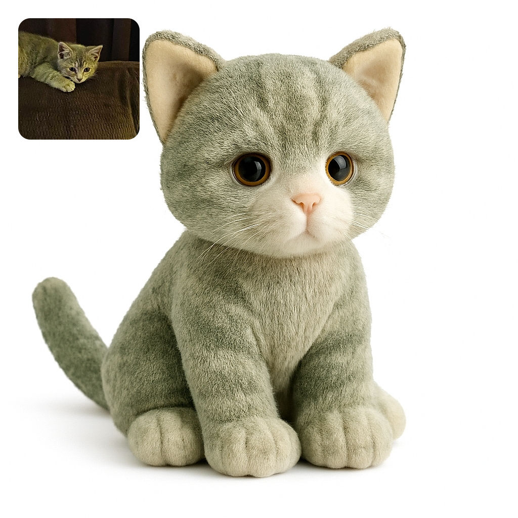 A small gray kitten is lounging on a textured brown cushion with a dark curtain backdrop, looking curiously ahead with its paws stretched out, capturing a cozy and intimate moment.