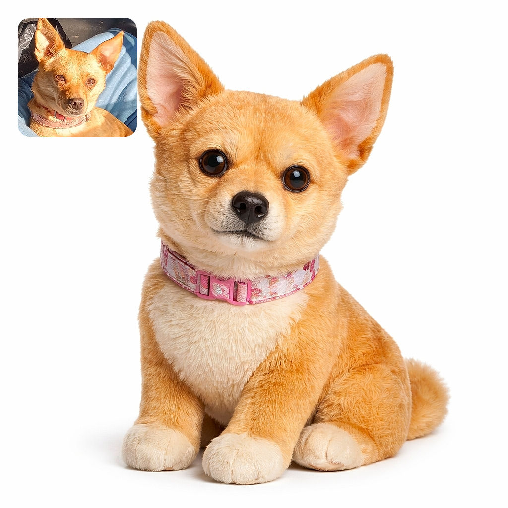 A sun‑soaked tiny dog (Chihuahua vibes) squints dramatically like it owns the sunlight — ears perked, pink collar on display, nose smugly absorbing rays while lounging on someone's jeans in a car.