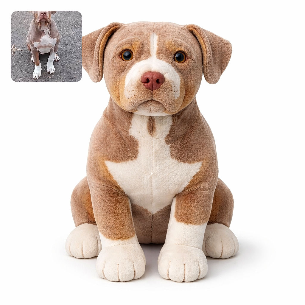 A solemn grey-and-white dog sits squarely in the frame on plain asphalt, staring up with big, expressive eyes as if waiting for a very important command (or snacks). Its white chest patch looks like an accidental snowflake, paws neatly planted, and the empty pavement background makes this pup the undisputed center of attention.