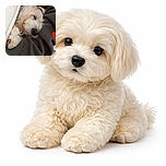 A fluffy white dog is peacefully napping, nestled cozily between a soft blanket and a dark sweatshirt, looking like the ultimate nap champion in a cozy fortress of fabric.