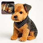 A cozy little dog curls up on a soft, textured brown couch, looking like the ultimate nap champion in a furry sleeping bag.