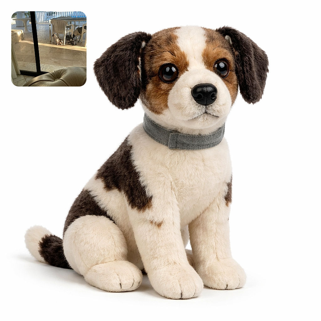 A trio of dogs holds a clandestine patio meeting behind a sun-spattered sliding glass door — one sits alert like a tiny sentinel, another sprawls dramatically under a plastic table, all framed by white chairs, tile floor and a beam of late-afternoon sun. The glass is a little dirty, which only adds to the 'we'll-wait-until-you-open' suspense.