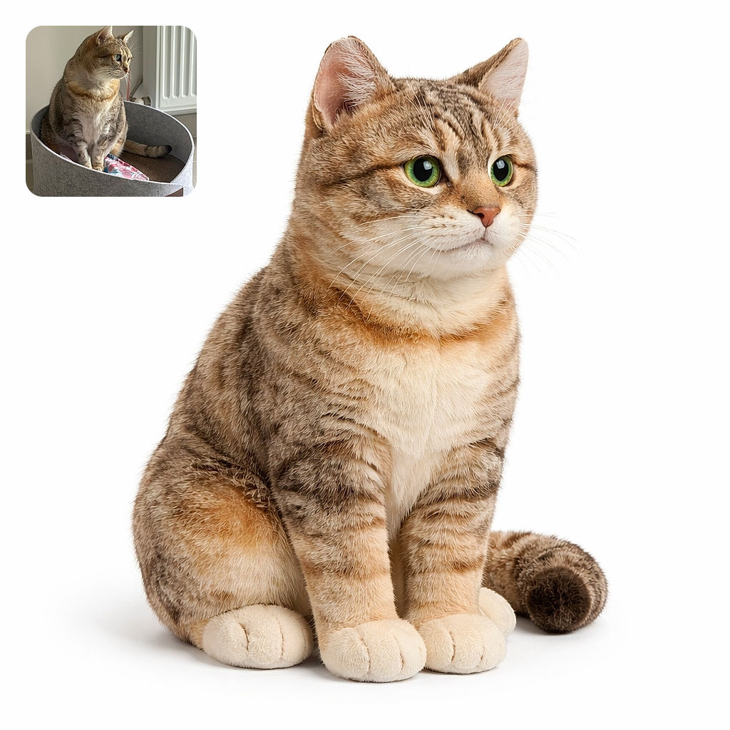 A dignified tabby perched in its felt throne, staring off to the right with whiskers on full alert — clearly plotting snack time or subtle world domination. Soft natural light and a radiator in the background make this the portrait of domestic royalty.