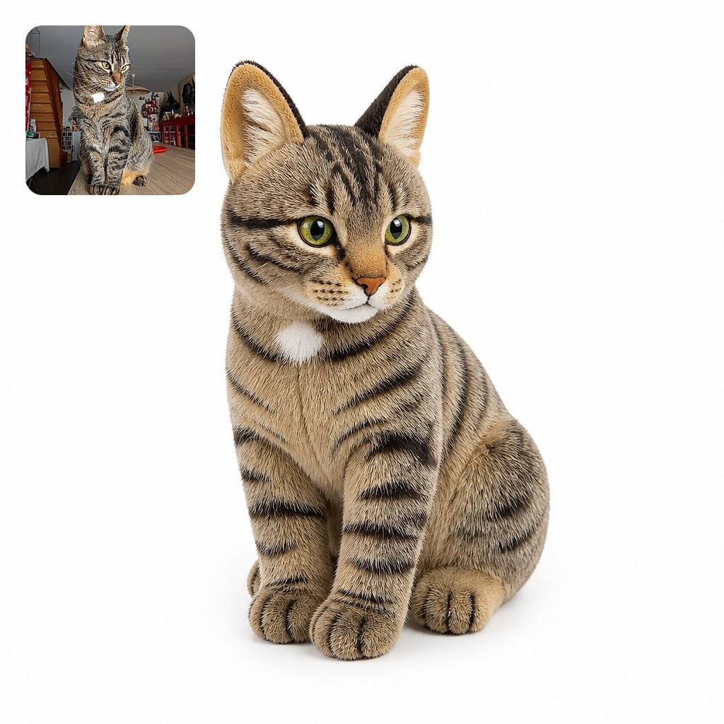 A serious tabby cat sits proudly on a table like the stern manager of the household, inspecting the room with bright green eyes while its whiskers conduct a full feline security scan.