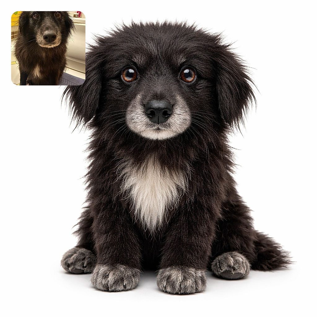 A wet black dog with a white patch on its chest sits patiently on a purple bath mat in a bathroom, looking directly at the camera with big, soulful eyes, as if wondering when the bath will be over.