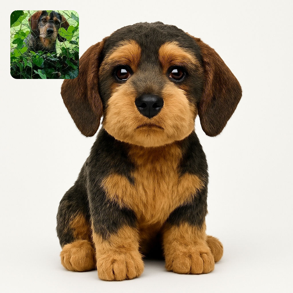 A curious dog peers through a wire fence surrounded by lush green leaves, giving a slightly inquisitive and adorable look as if asking for a walk or a treat.