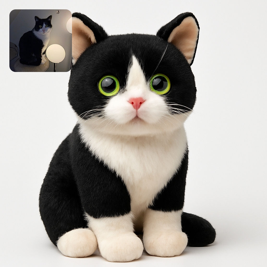 A black and white cat sits poised on a cozy cat tree perch, illuminated softly by a glowing spherical lamp nearby. The scene is calm and homey, with the cat's curious eyes reflecting the gentle light in a dimly lit room.