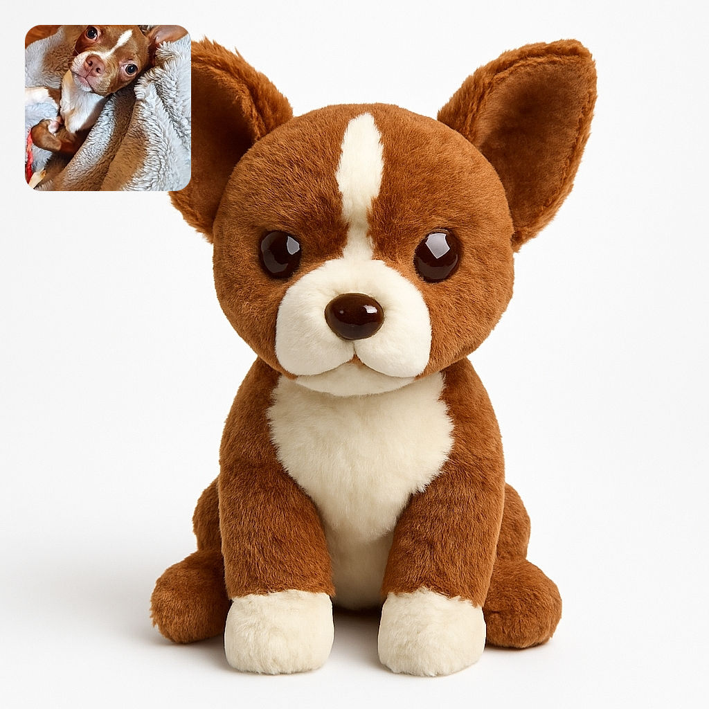 A cute little brown and white dog is cozily wrapped up in a fluffy gray blanket, looking up with big, soulful eyes as if ready to melt your heart or ask for a treat.