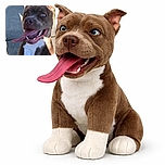 A goofy dog with a huge tongue hanging out looks like it's caught mid-laugh on a sunny sidewalk, with the name 'Bonnie' scribbled in bright red above, adding a playful splash of personality.