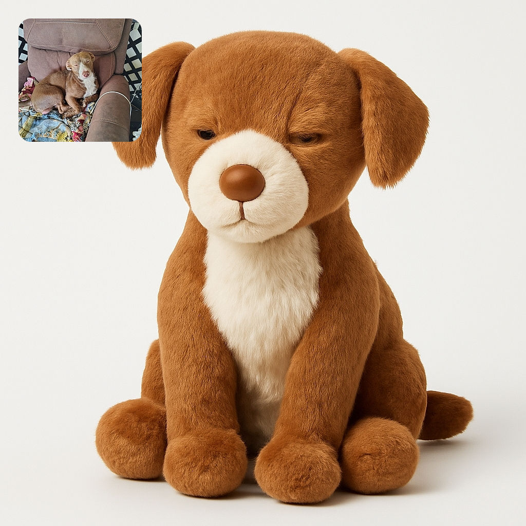 A sleepy brown dog with a white chest is curled up comfortably on a colorful woven blanket atop a well-used brown recliner. The dog looks relaxed with eyes half-closed as if caught mid-nap, surrounded by cozy textures and household items.