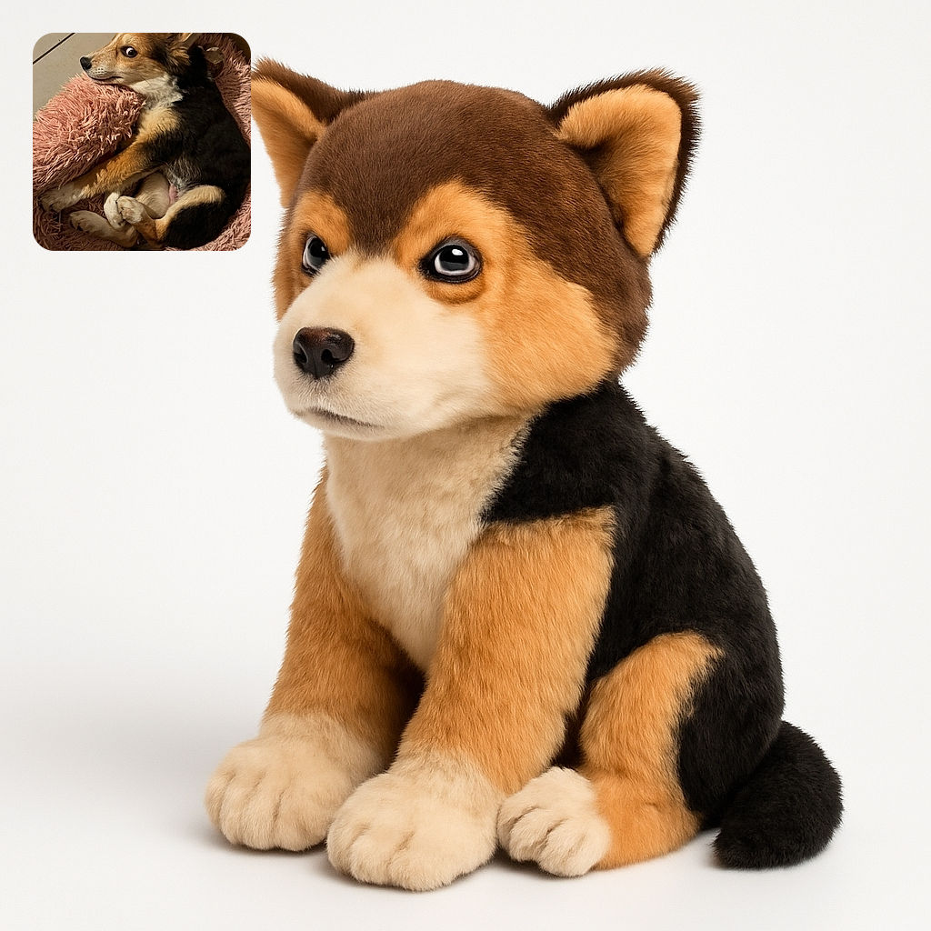 A cozy puppy curled up in a fluffy pink bed, looking sideways with a curious and slightly mischievous expression, as if caught in the act of some secret puppy business.