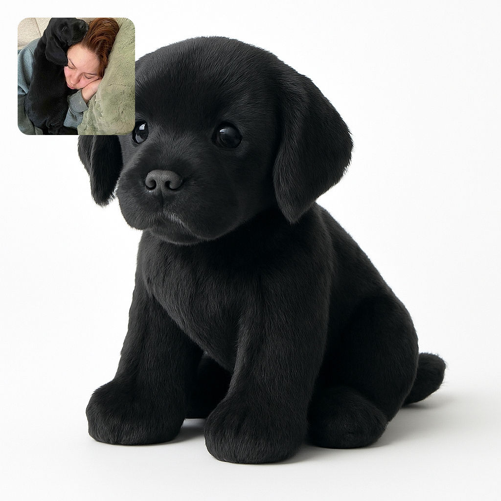 A cozy scene where a black puppy is snuggling up and resting its head on a peacefully sleeping person's face, creating a heartwarming moment of comfort and affection on a soft couch with plush cushions.