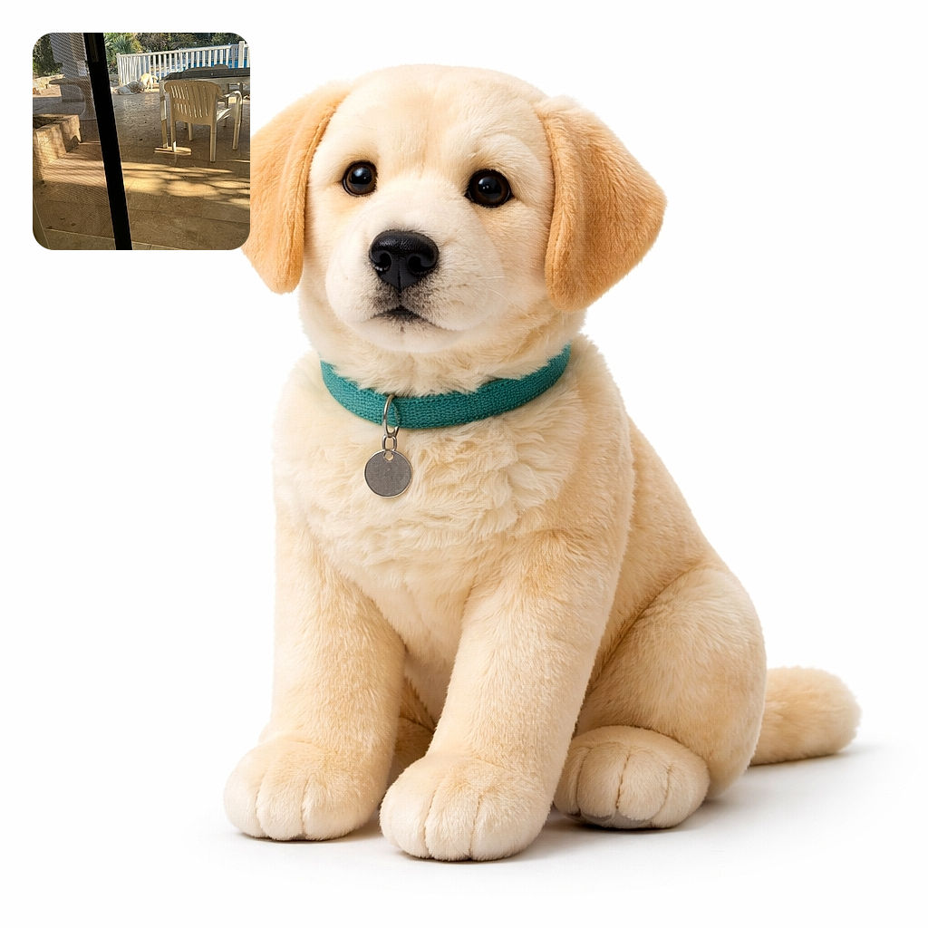 Three dogs stage a relaxed patio takeover: one sprawled in the sun, one investigating the railing like a detective, and another napping under the table while plastic chairs watch solemnly. The photo is taken through a screen door, casting a cozy mesh filter and long shadows across the tiled floor — a quiet suburban drama of snacks, naps, and suspicious backyard squirrels.