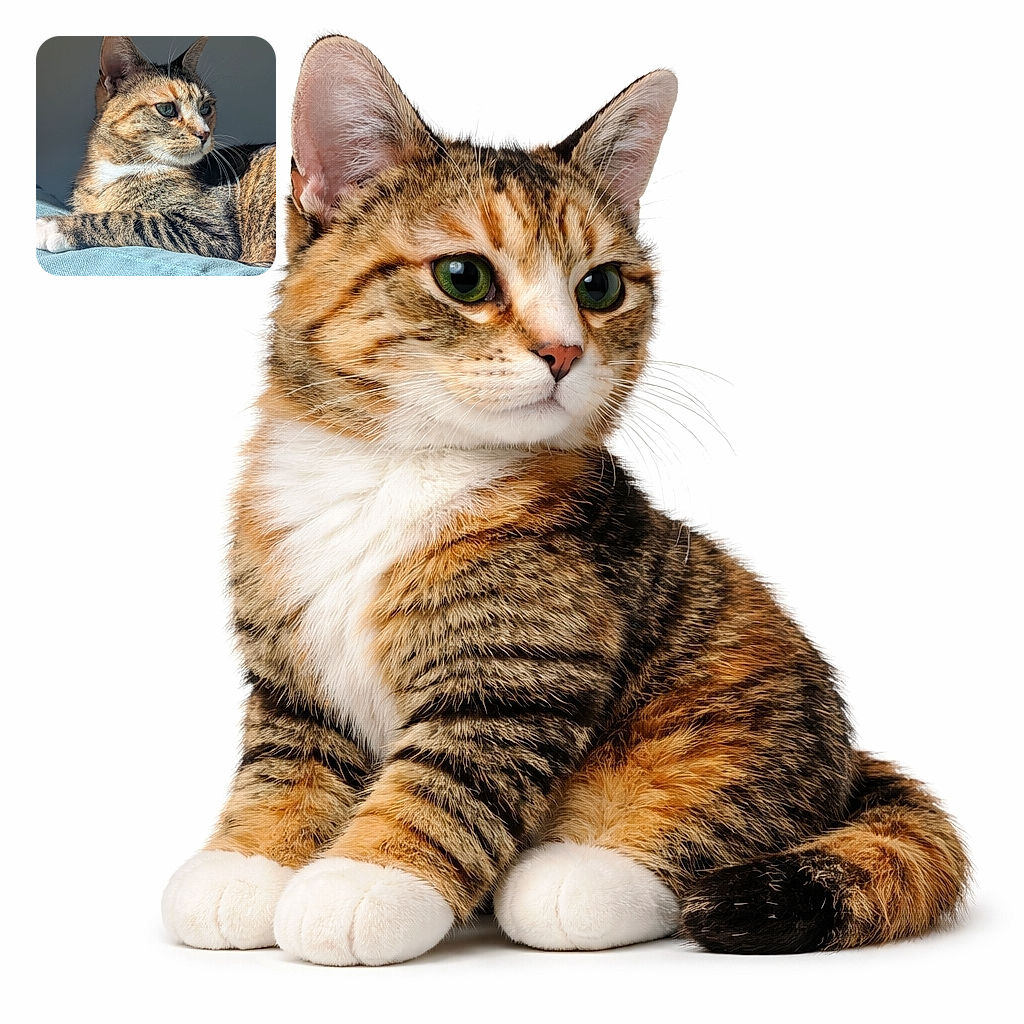 A sunlit tabby lounges like royalty on a soft blue blanket, eyes half‑focused on some invisible bird drama. The light sculpts each whisker and stripe, while the background melts into a calm gray stage for this feline close‑up — equal parts dignified and utterly unimpressed.