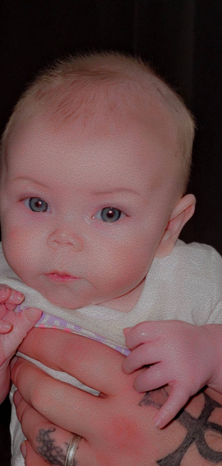 Aayla joined the competition — help win amazing prizes! baby, baby_toddler_clothing, cheek, chin, dress, ear, eyebrow, eyelash, finger, gesture, hand, human_body, iris, lip, mouth, nose, person, pink, skin, thumb