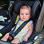 Anabelle Brodin participe au concours pour gagner de l'argent avec cette photo : baby, child, car_seat, car_interior, blue_eyes, lemon_pattern, clothing, seatbelt, infant, sitting, safety_harness, black_car_seat, curious, cute, daylight, car_door, car_window, soft_light, young_child, portrait