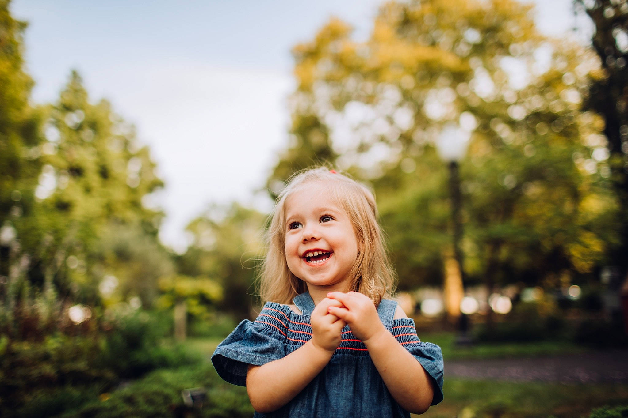 Blaire joined the competition — help win amazing prizes! beauty, blond, child, facial_expression, fun, grass, hair, happy, joy, laugh, leaf, light, people, people_in_nature, person, photograph, photography, sky, smile, sunlight