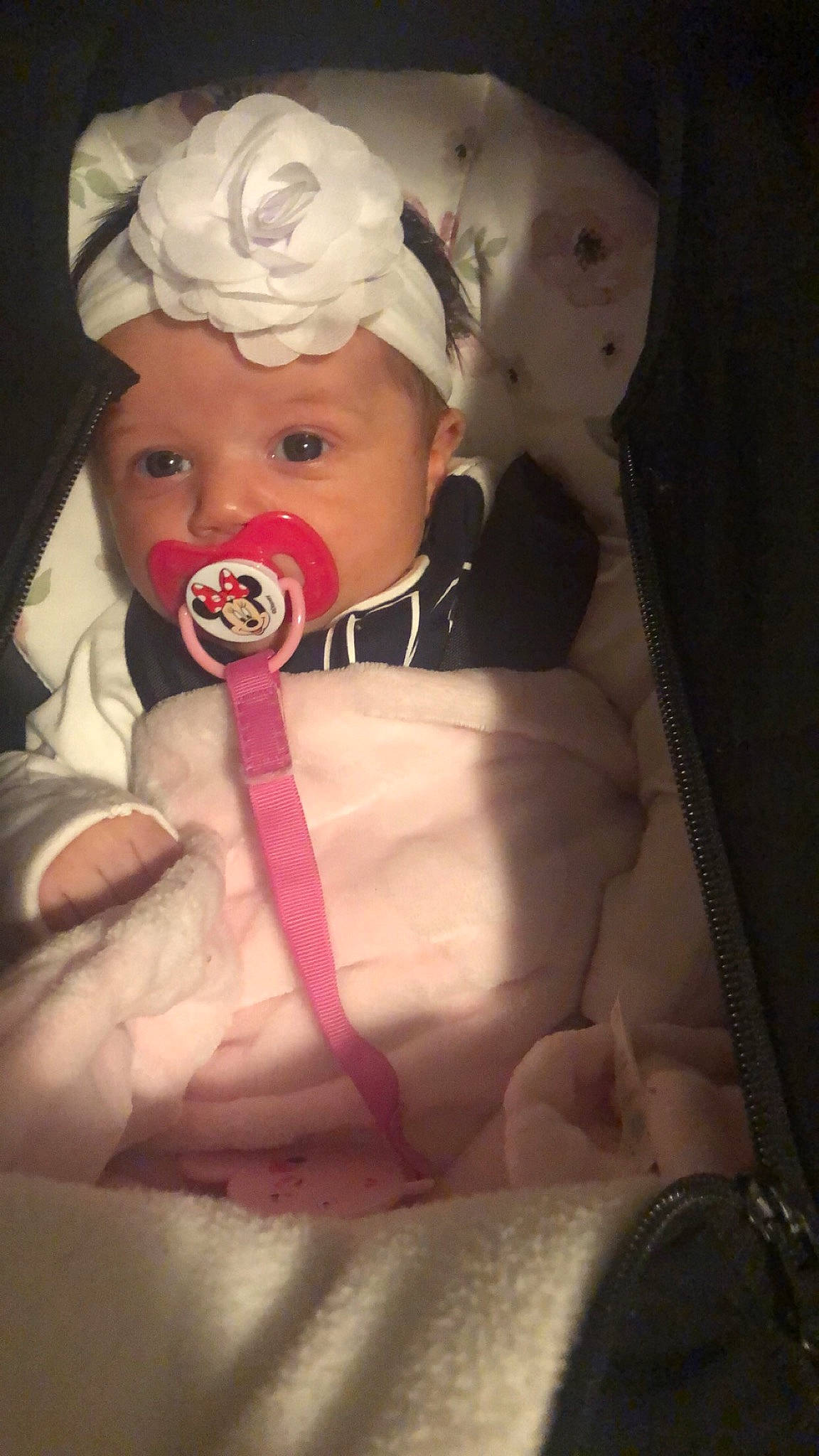 Kennedi is registered to the contest to win money with this photo: baby, baby_products, baby_toddler_clothing, cheek, child, dress, eye, eyelash, finger, hand, hat, headgear, headwear, helmet, iris, lip, neck, nose, person, pink