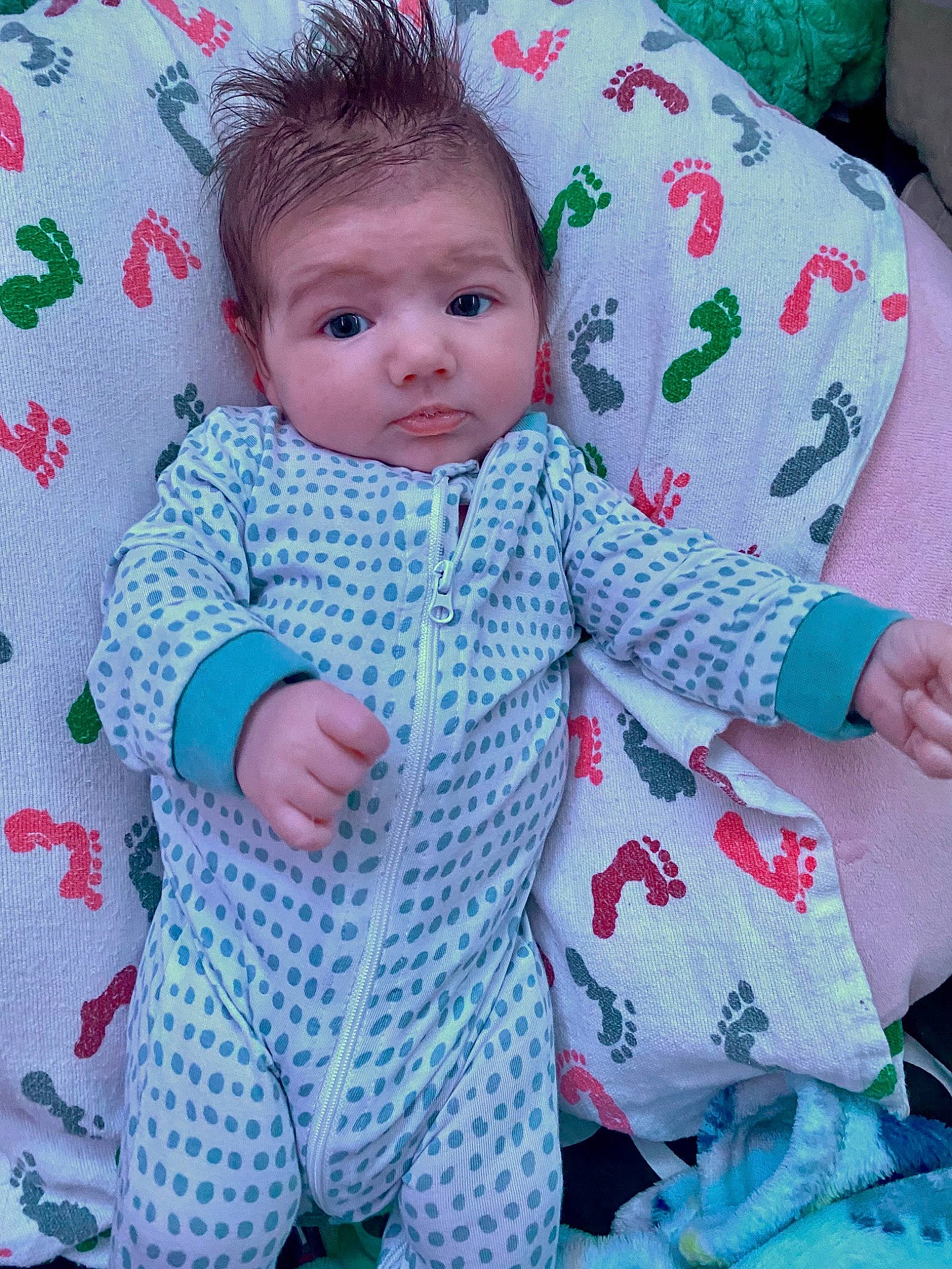 Jaxton joined the competition — help win amazing prizes! art, baby, baby_products, baby_toddler_clothing, child, comfort, electric_blue, face, linens, outerwear, pattern, person, product, sitting, skin, sleeve, textile, toddler