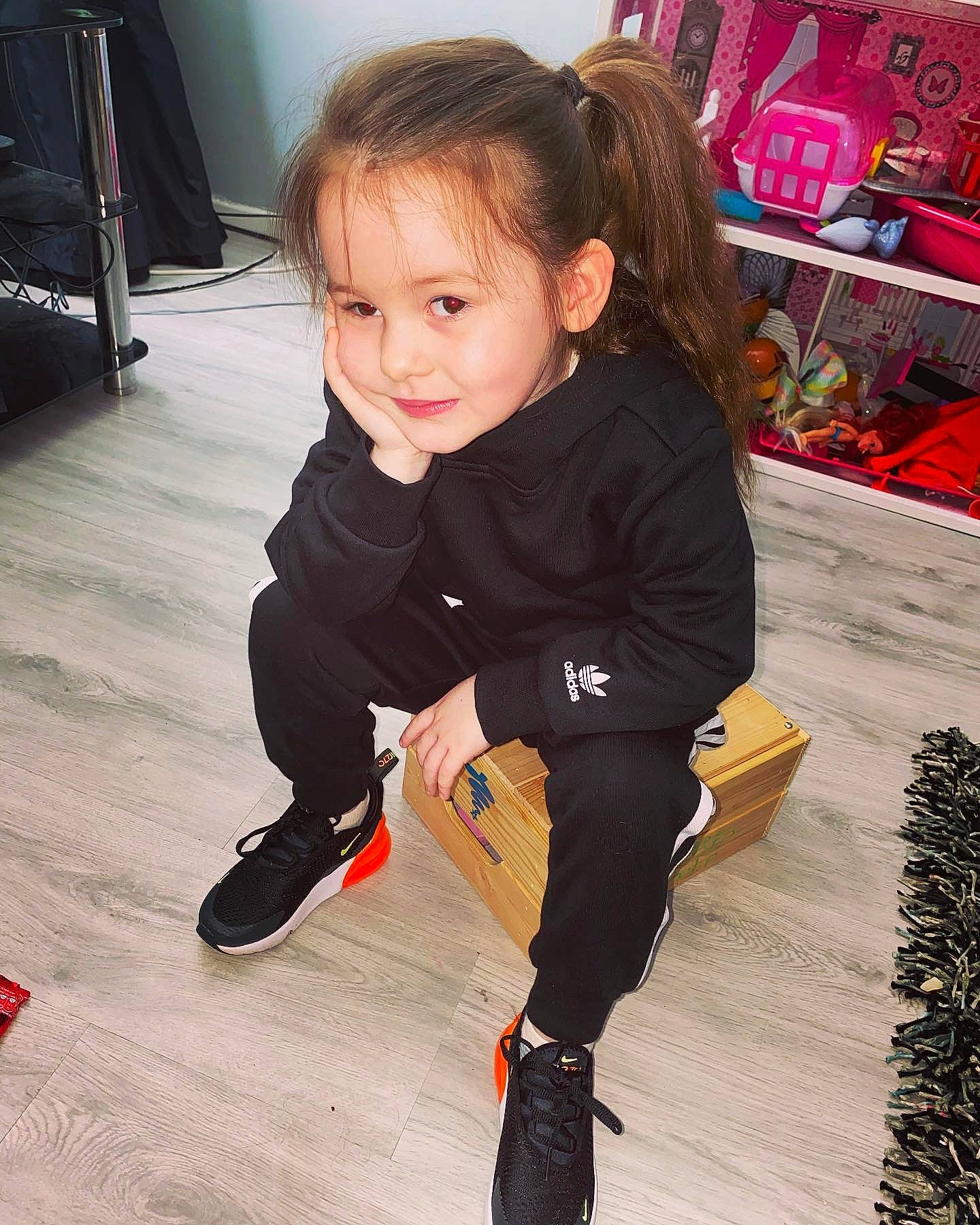 Macey joined the competition — help win amazing prizes! baby, beauty, cheek, child, child_model, footwear, fun, jacket, lip, nose, outerwear, person, play, product, shoe, skin, sleeve, smile, t_shirt, toddler