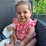 Melina a rejoint le concours — aidez-le/la à gagner de superbes lots ! baby, bottle, casual, chair, child, cozy, cute, cute_face, greenery, hands, happy, infant, nature, outdoor, pink_dress, plant, portrait, sitting, smiling, sunlight