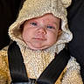 Ryker joined the competition — help win amazing prizes! adorable, baby, bear_ears, blue_eyes, car_seat, cheeks, closeup, clothing, cozy, face, fuzzy, harness, hood, infant, portrait, safety, seatbelt, smile, soft_texture, young_child