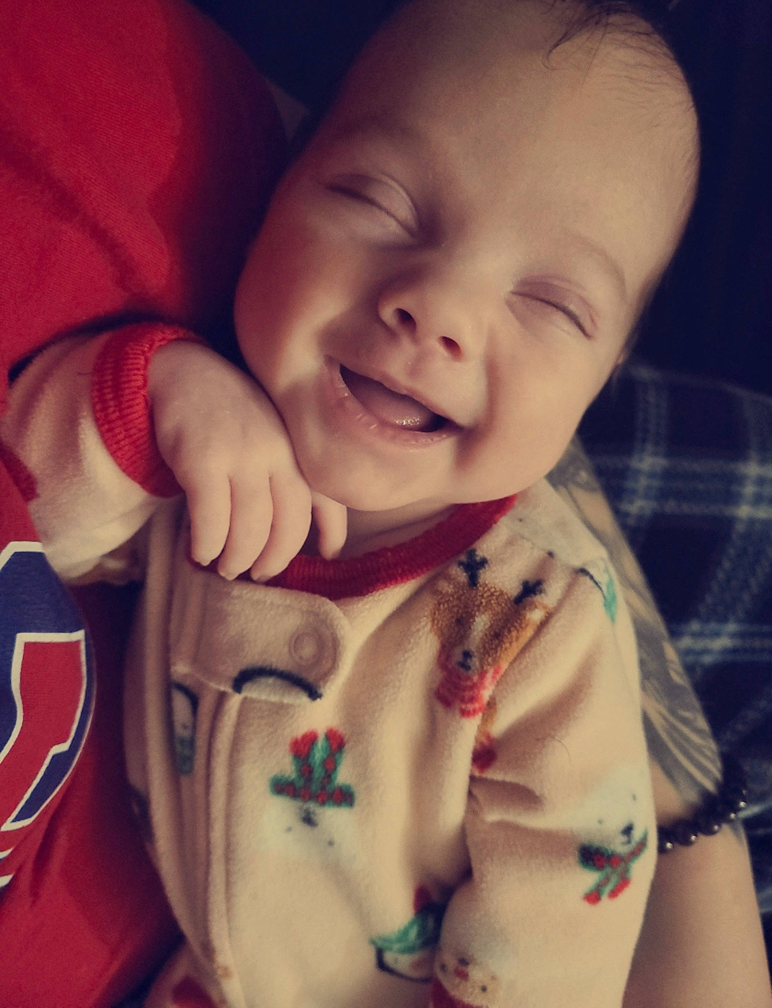 Winter joined the competition — help win amazing prizes! arm, baby, baby_toddler_clothing, cheek, eyebrow, facial_expression, gesture, hand, happy, human_body, iris, lip, mouth, neck, nose, person, skin, sleeve, smile, textile