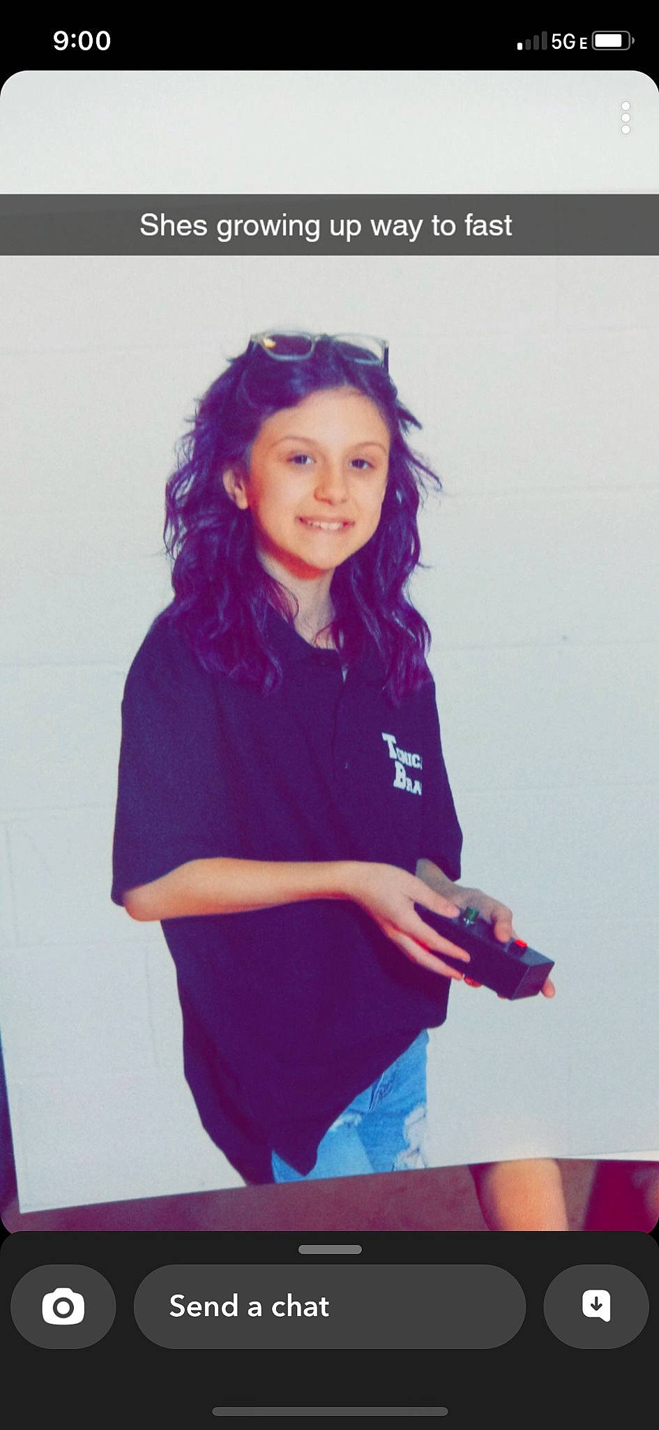 Piper joined the competition — help win amazing prizes! electric_blue, fashion_design, gadget, gesture, happy, human_leg, jewellery, joy, knee, long_hair, magenta, person, pink, purple, shoulder, sleeve, smile, standing, t_shirt, thigh