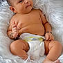 baby, infant, diaper, bracelet, smile, skin, cute, fluffy_blanket, relaxing, chubby, child, portrait, human, fingertips, toes, soft_texture, comfort, happy, naked_torso, newborn
