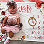 Myah joined the competition — help win amazing prizes! baby, child, smiling, pink, tutu, headband, shoes, milestone_blanket, floral, carpet, indoor, cute, happy, person, infant, celebration, month_marker, lying_down, clothing, white