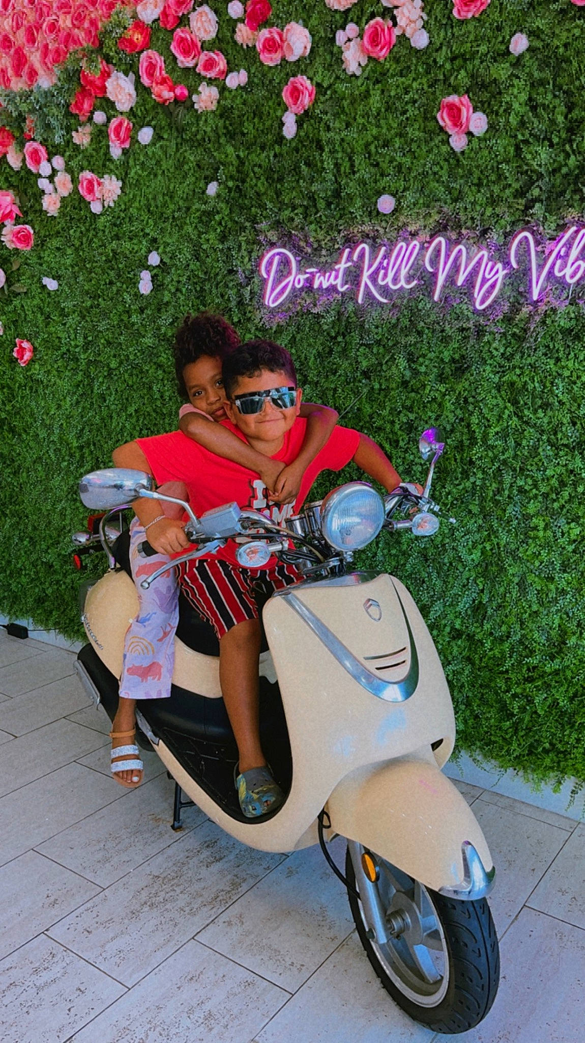 Xavi joined the competition — help win amazing prizes! automotive_design, automotive_tire, fender, flower, fun, happy, leisure, magenta, motor_vehicle, person, petal, photograph, pink, plant, recreation, summer, sunglasses, tire, vehicle, wheel