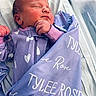 Tylee is registered to the contest to win money with this photo: baby, bed, blanket, child, clothing, cozy, cute, face, hand, indoor, infant, newborn, peaceful, person, portrait, purple, resting, sleeping, soft, toddler