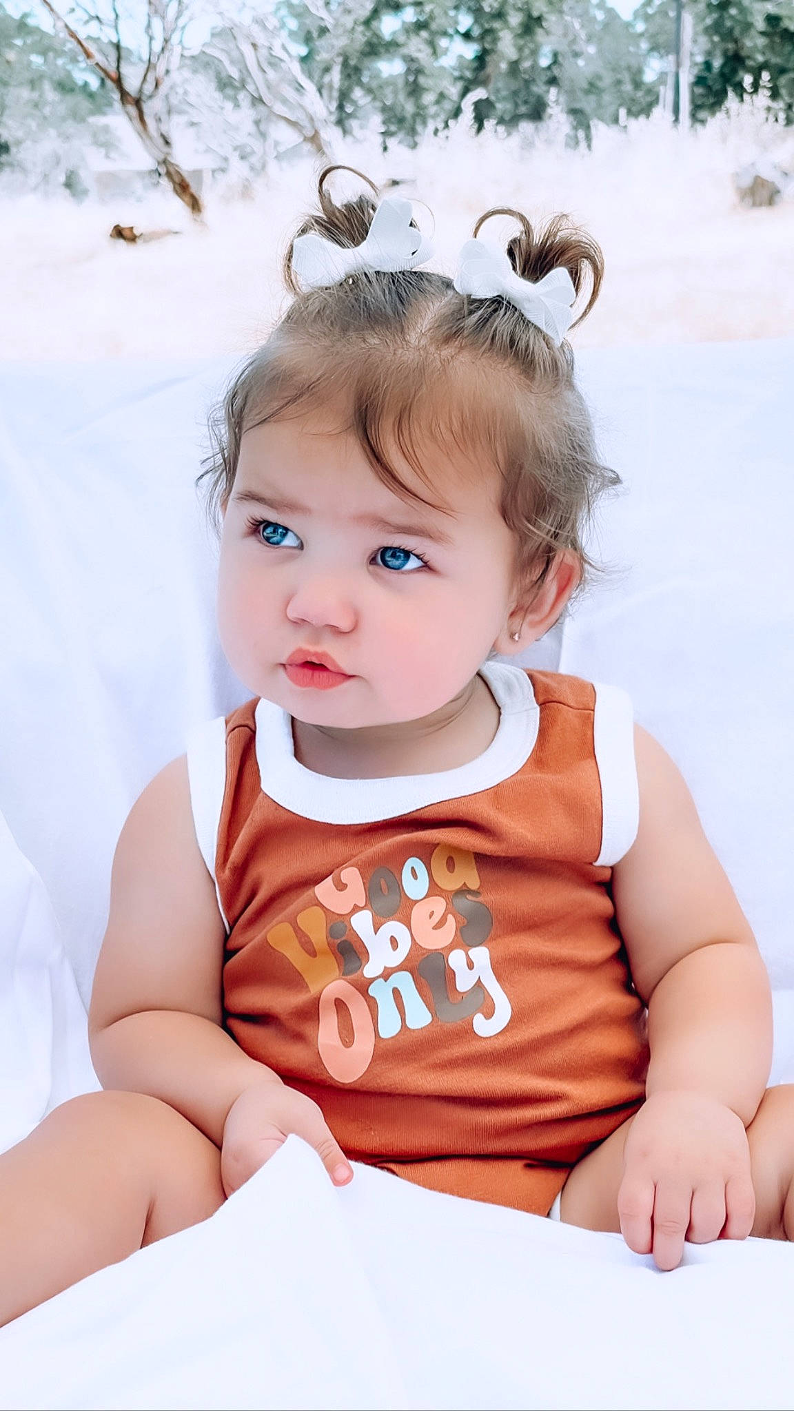 Lakelyn joined the competition — help win amazing prizes! arm, baby, baby_toddler_clothing, cheek, child, eye, eyelash, fashion_accessory, flash_photography, fun, happy, headpiece, jewellery, neck, pattern, person, sitting, skin, sleeve, toddler