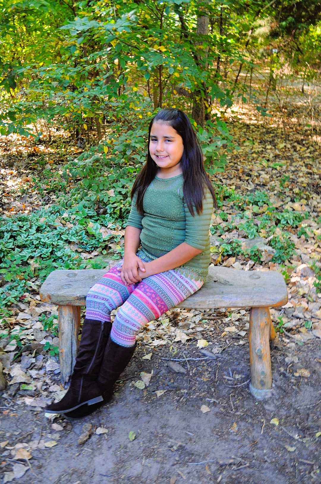 Natalia joined the competition — help win amazing prizes! beauty, botany, dress, footwear, forest, furniture, grass, joy, leaf, leg, long_hair, person, photo_shoot, photograph, photography, plant, sitting, spring, table, tree