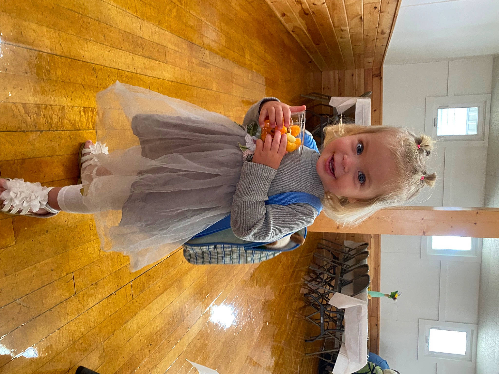 Sophie is registered to the contest to win money with this photo: baby, ceiling, child, comfort, flooring, fun, happy, hardwood, joy, person, room, smile, toddler, varnish, wood, wood_flooring, wood_stain