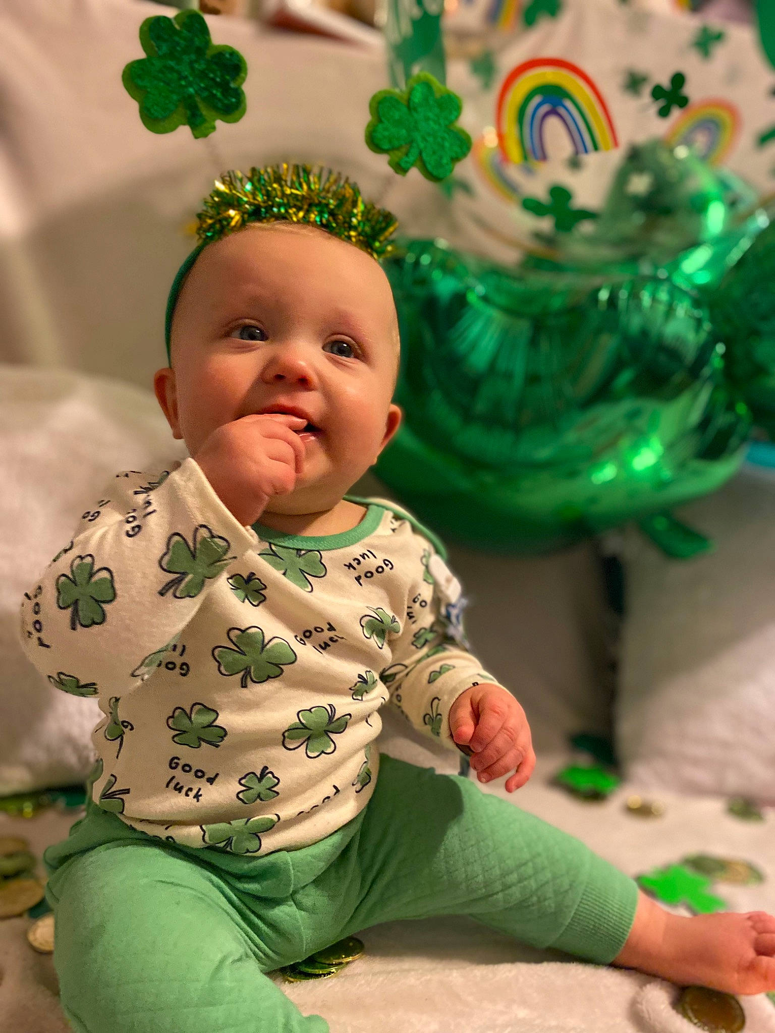 Izaiah joined the competition — help win amazing prizes! baby, baby_toddler_clothing, cheek, child, christmas, christmas_eve, event, eye, flooring, fun, grass, green, happy, holiday, ornament, person, sitting, skin, sleeve, toddler