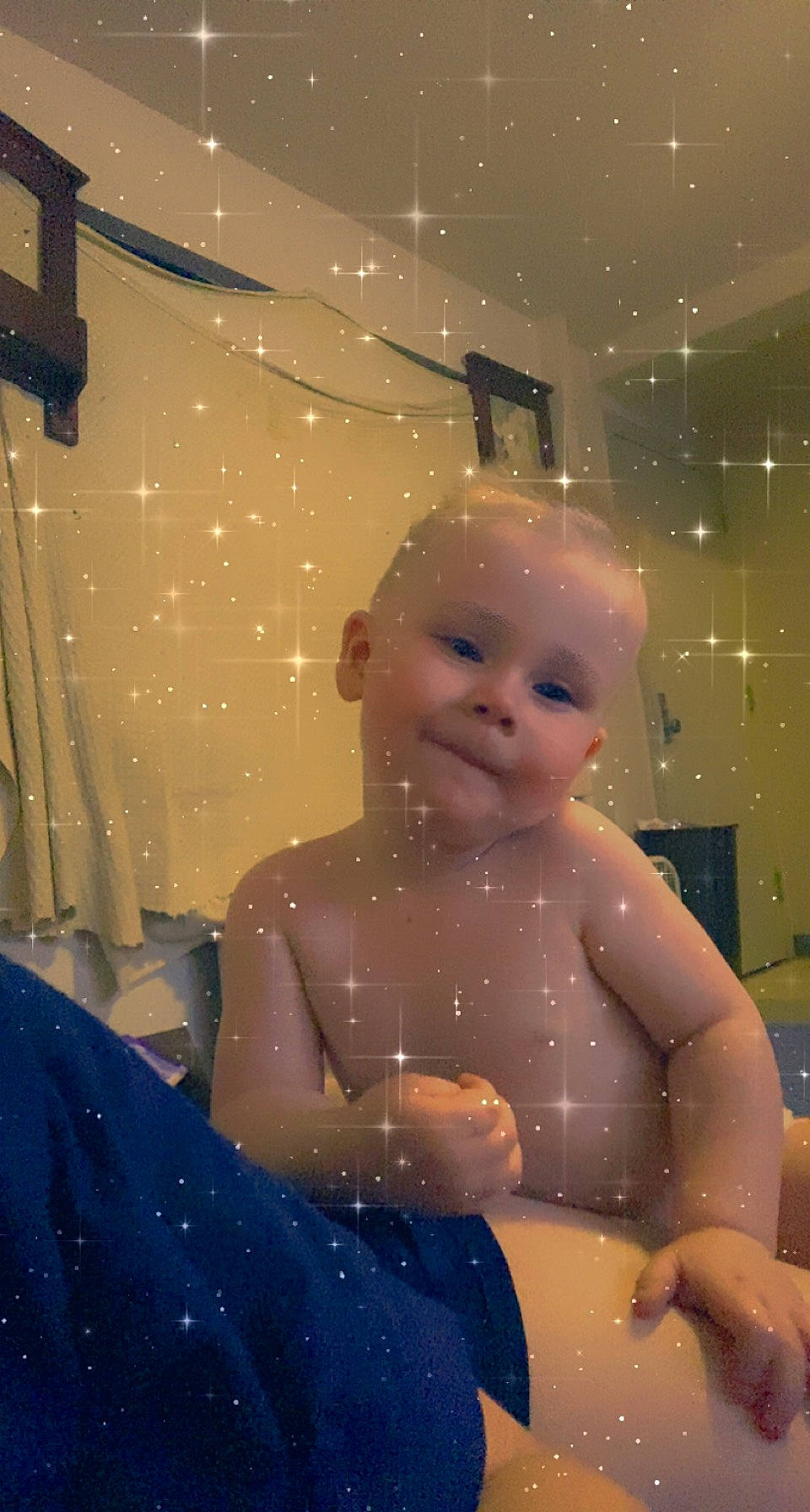 Azrael is registered to the contest to win money with this photo: abdomen, art, baby, barechested, bathing, chest, child, eyewear, fun, happy, human_body, leisure, pattern, person, sitting, smile, sunglasses, toddler, toy, trunk