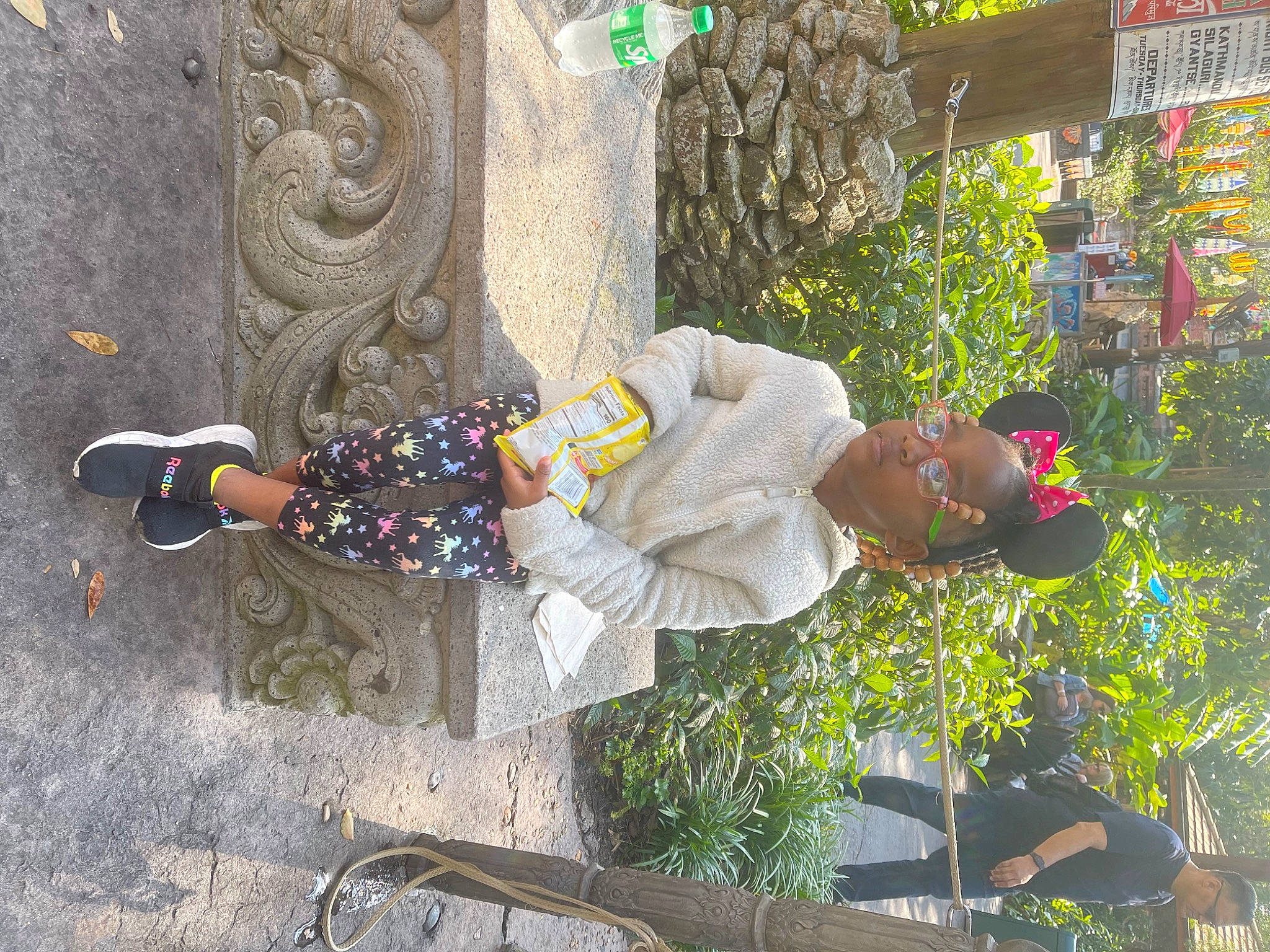 Cyan joined the competition — help win amazing prizes! art, child, concrete, fun, leisure, pattern, person, plant, sidewalk, sitting, street, temple, toddler, tree, visual_arts, world