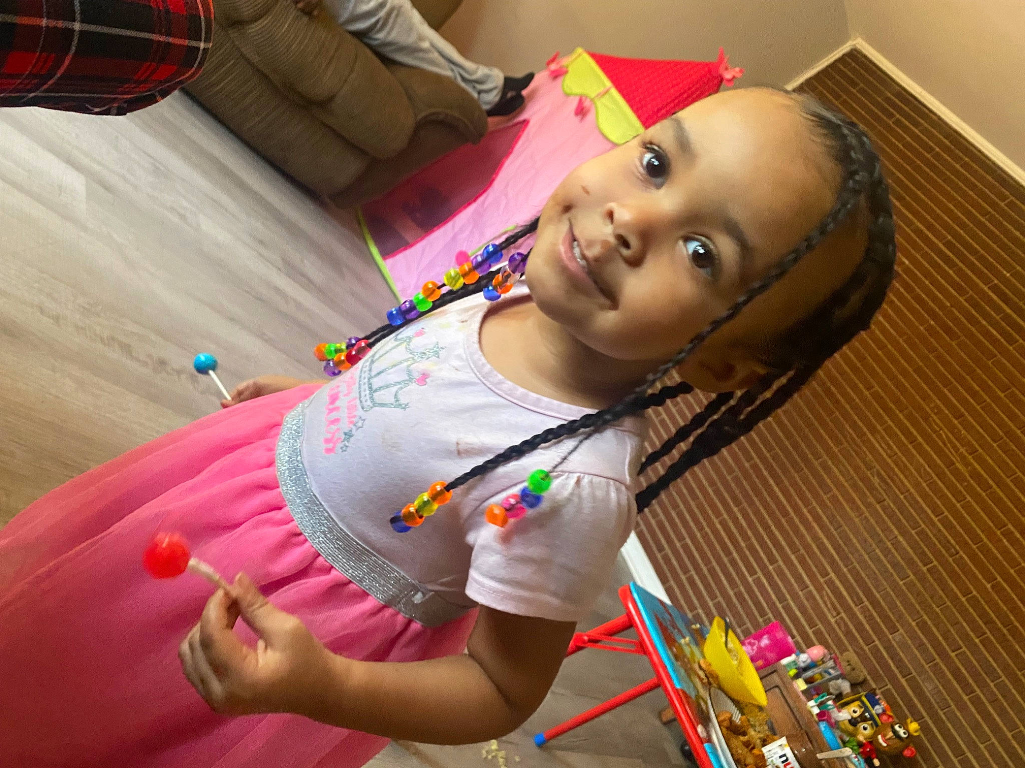 Jayla joined the competition — help win amazing prizes! abdomen, child, flooring, fun, happy, joy, leisure, nail, party, pattern, person, plaid, play, room, sitting, smile, t_shirt, tartan, thigh, toddler