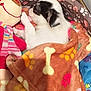 Luna a rejoint le concours — aidez-le/la à gagner de superbes lots ! puppy, dog, blanket, plush_toy, bed, sleeping, cozy, paw_prints, bone_pattern, stuffed_animal, cute, fur, indoor, resting, animal, soft, comfort, colorful, toy, pet