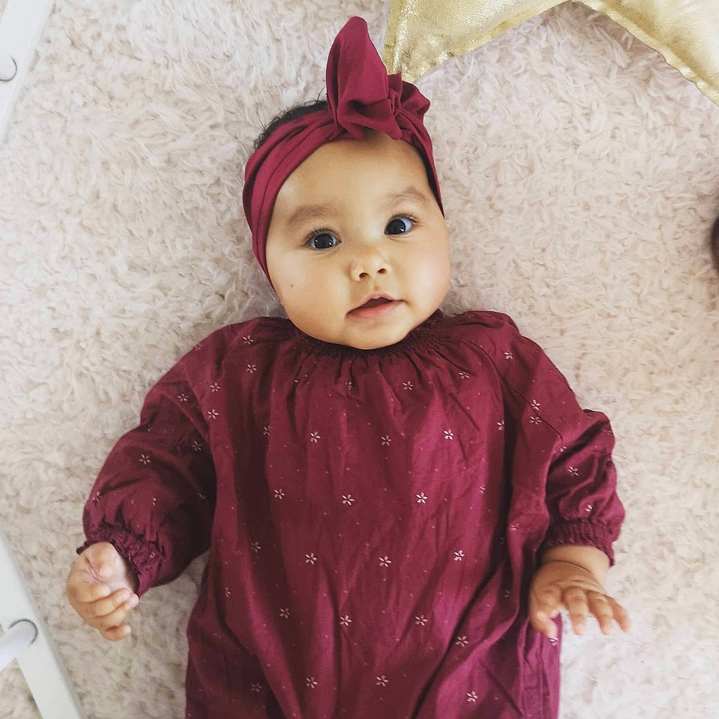 Jayanah participe au concours pour gagner de l'argent avec cette photo : baby, baby_toddler_clothing, cap, cheek, child, costume_hat, doll, face, forehead, happy, knit_cap, lip, magenta, outerwear, person, pink, product, skin, sleeve, textile