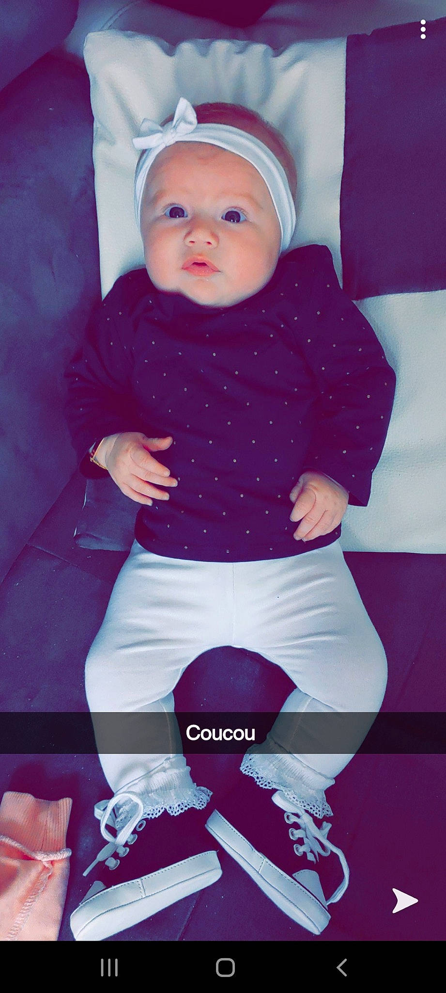 Zélie a rejoint le concours — aidez-le/la à gagner de superbes lots ! baby, baby_products, baby_toddler_clothing, child, headwear, magenta, person, pink, product, purple, toddler, violet