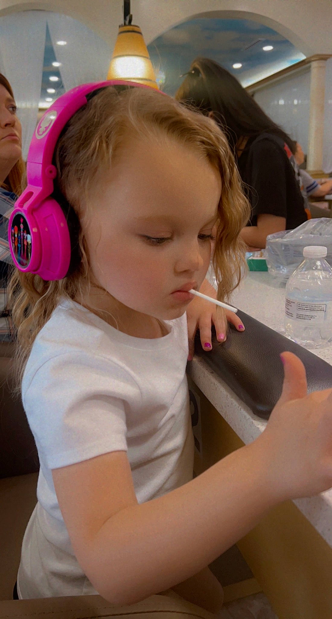 Amaris joined the competition — help win amazing prizes! audio_equipment, baby_toddler_clothing, bottle, cheek, child, drinking_water, ear, eyelash, fashion_accessory, fun, hair_tie, hairstyle, happy, headphones, hearing, nail, person, plastic_bottle, skin, toddler