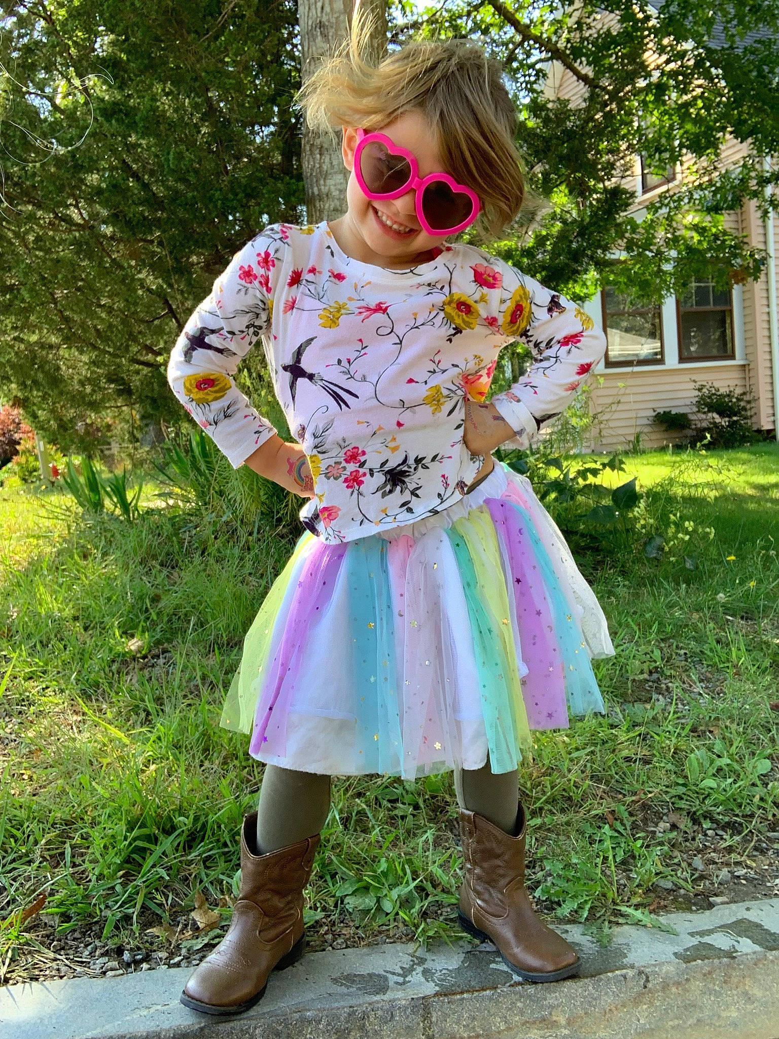 Sage joined the competition — help win amazing prizes! baby_toddler_clothing, day_dress, dress, eyewear, goggles, grass, joy, magenta, one_piece_garment, outerwear, person, pink, plant, purple, shoe, sleeve, sunglasses, toddler, tree, vision_care