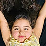 Setayesh Sharifi joined the competition — help win amazing prizes! child, portrait, smiling, happy, lying_down, arms_raised, floral_dress, yellow_clothing, dark_background, close_up, face, hair, eyes, indoor, soft_lighting, colorful, joyful, cute, fashion, photography